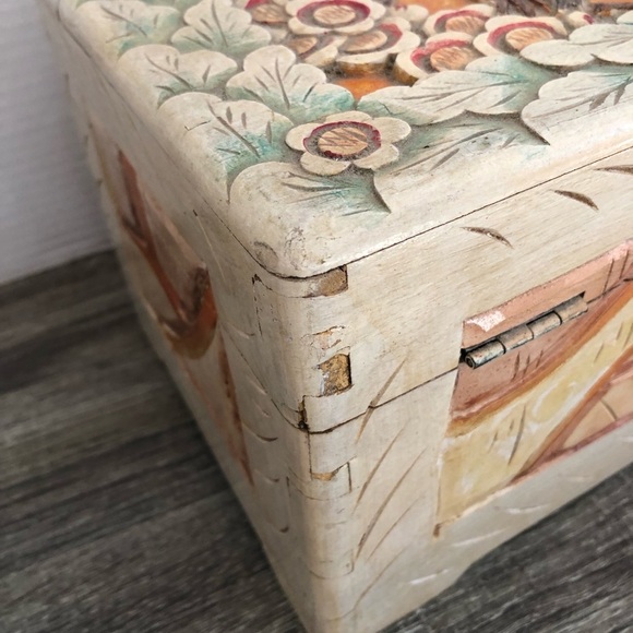 Hand Carved Wooden Treasure Box - Picture 13 of 17